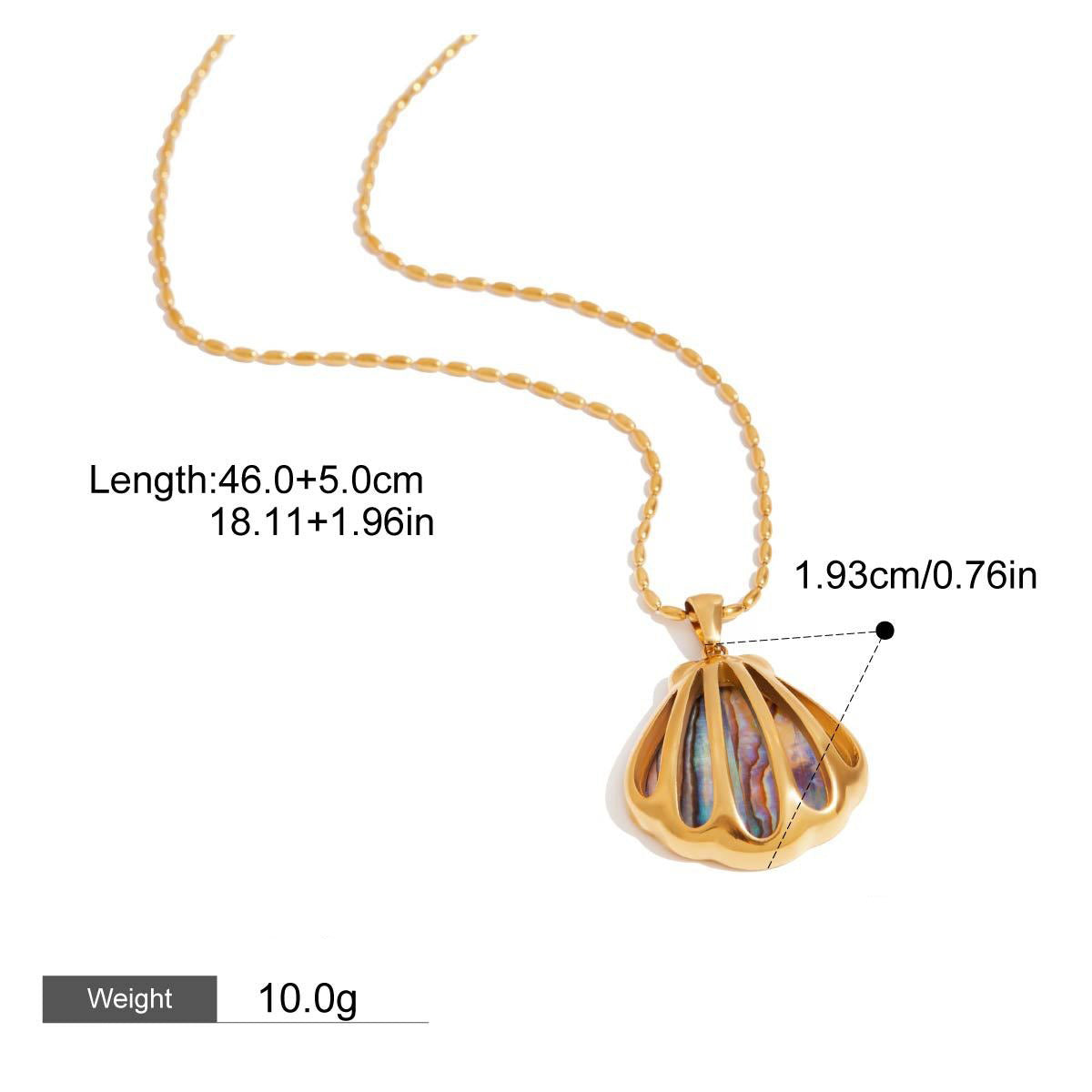 18K gold star/shell-shaped exquisite and noble earring necklace set