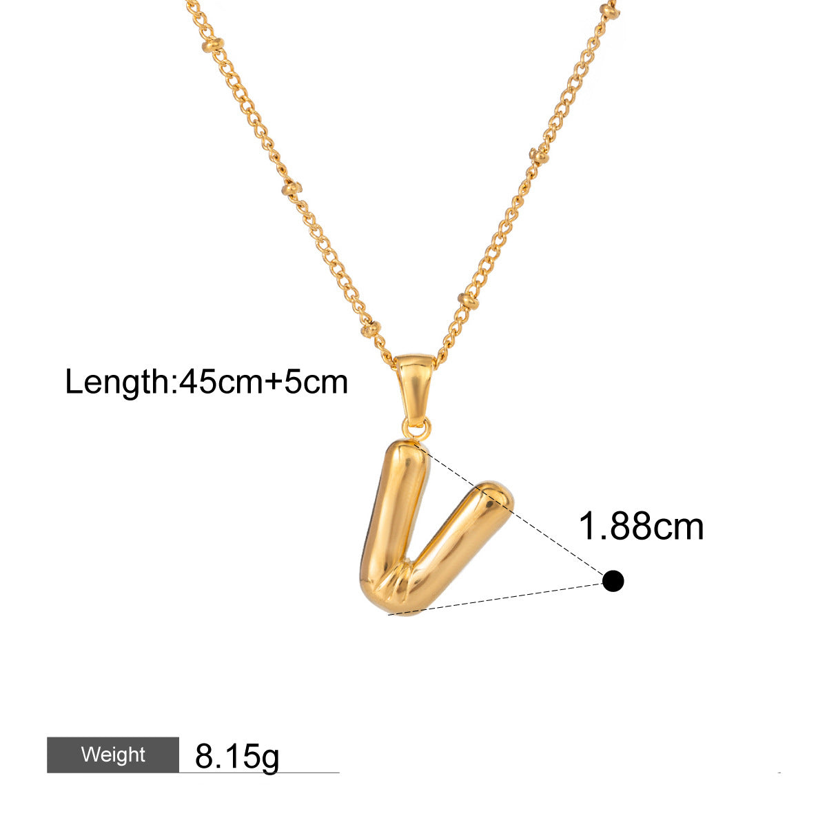 18K gold letters with birthstone design high-end necklace