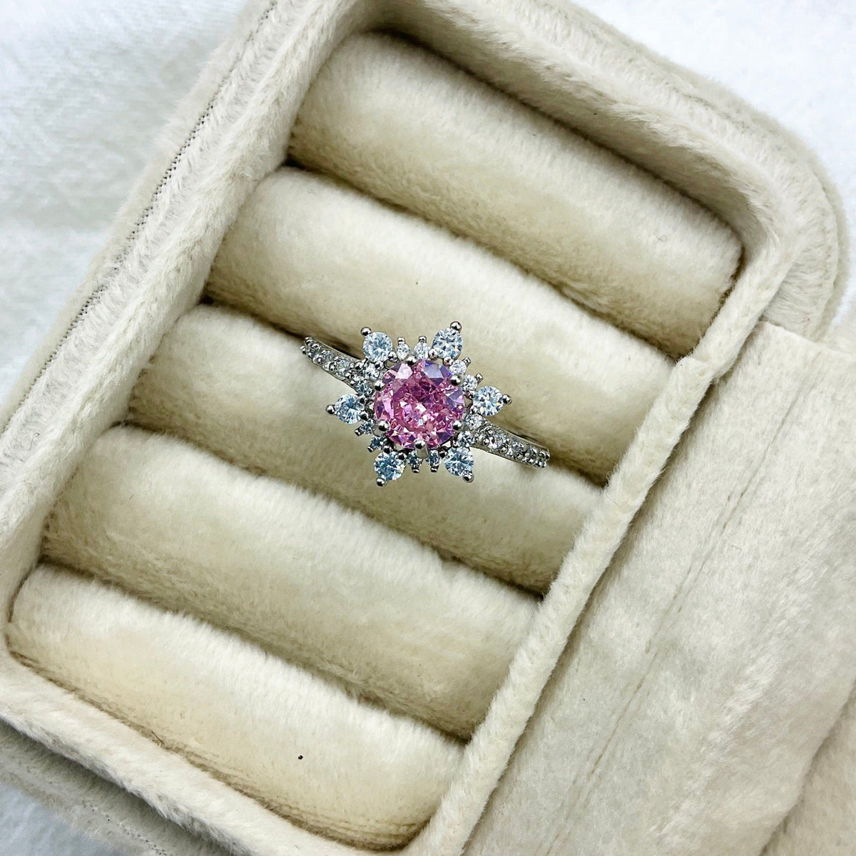 Colorful Zircon Snowflake Ring For Women Adjustable Personalized