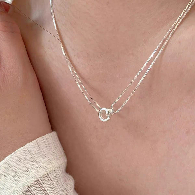 S925 Sterling Silver Pearl Necklace For Women, Niche Design, Light Luxury, Stylish And Versatile, High-End Clavicle Chain Accessory, Trendy