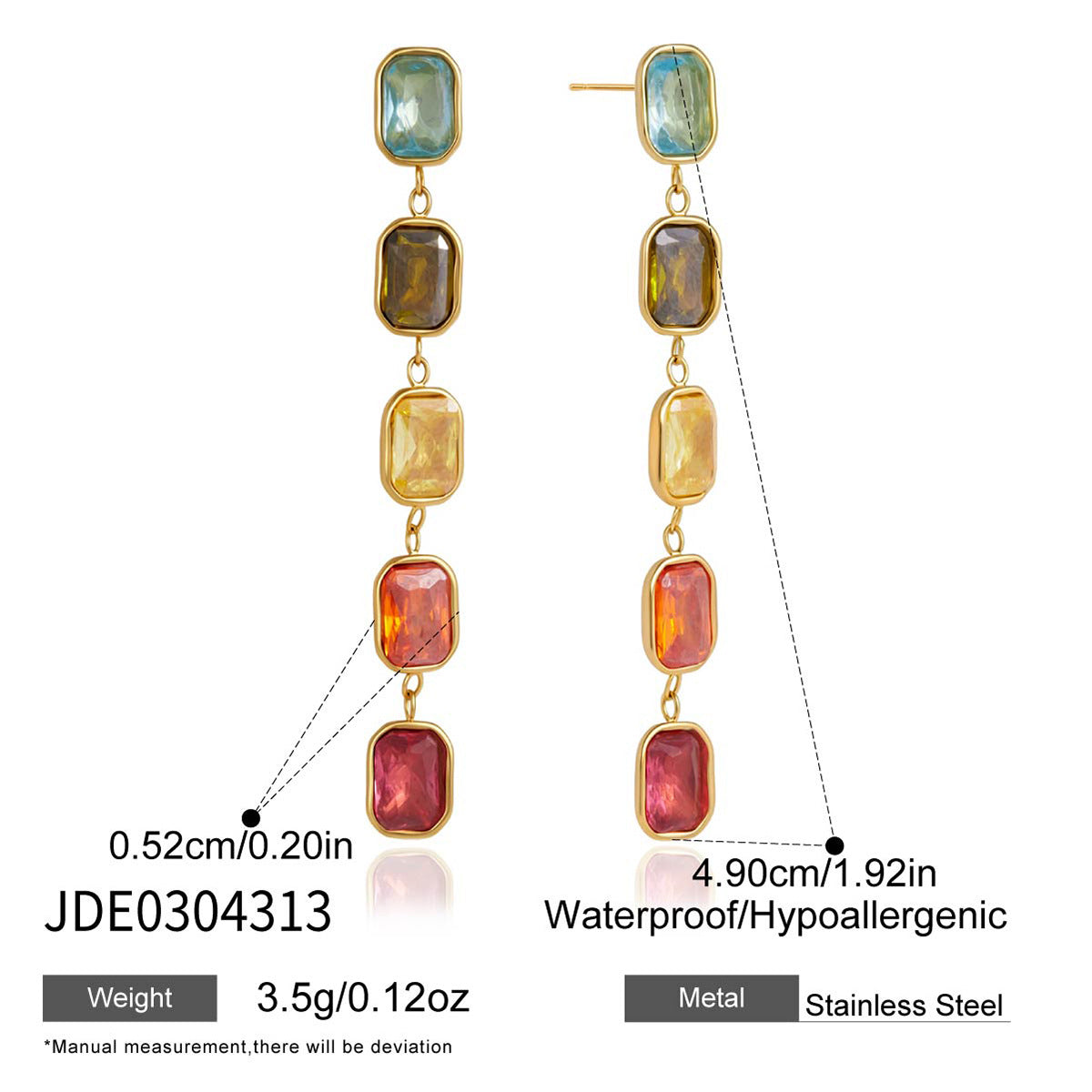 Color Zircon Tassel Earrings Collection