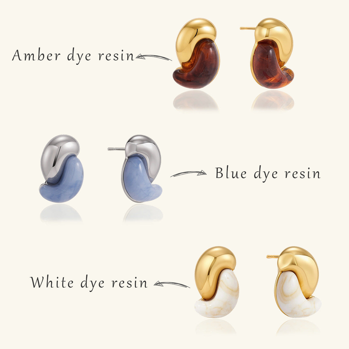 Marbled Resin Statement Earrings Collection