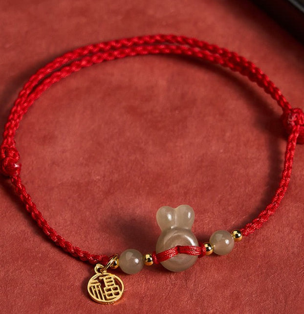 Natural Cinnabar Multicolor Red String Bracelet - Traditional Woven Design Unisex Jewelry Gift