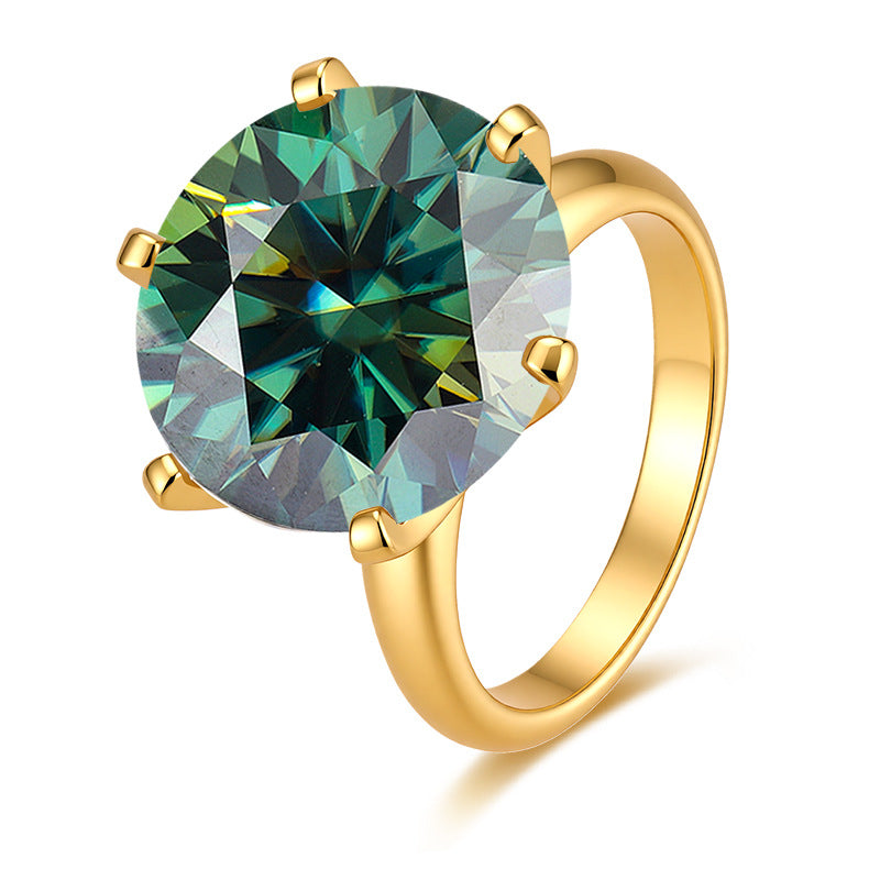S925 Sterling Silver Six-prong Moissanite Ring