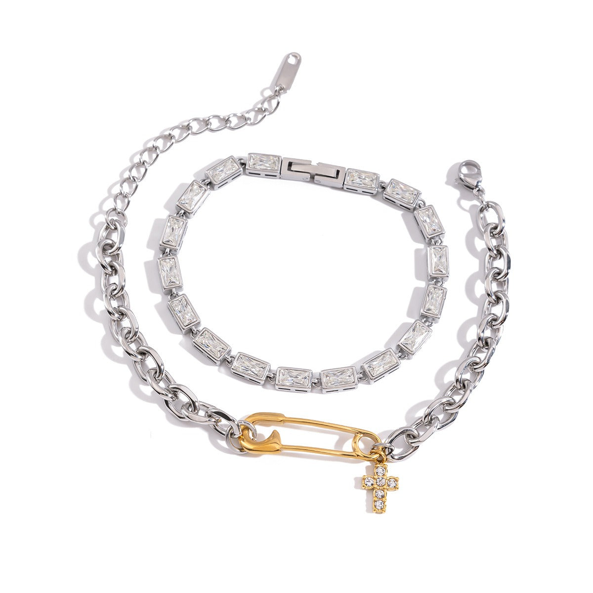 18k gold light luxury high-end titanium steel bracelet