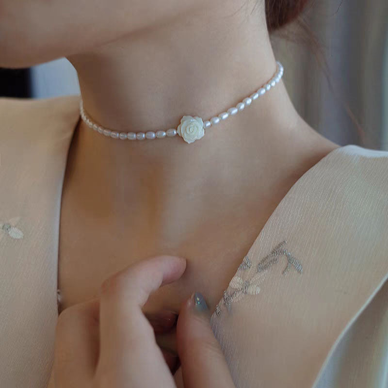 S925 Sterling Silver Pearl Necklace For Women, Niche Design, Light Luxury, Stylish And Versatile, High-End Clavicle Chain Accessory, Trendy