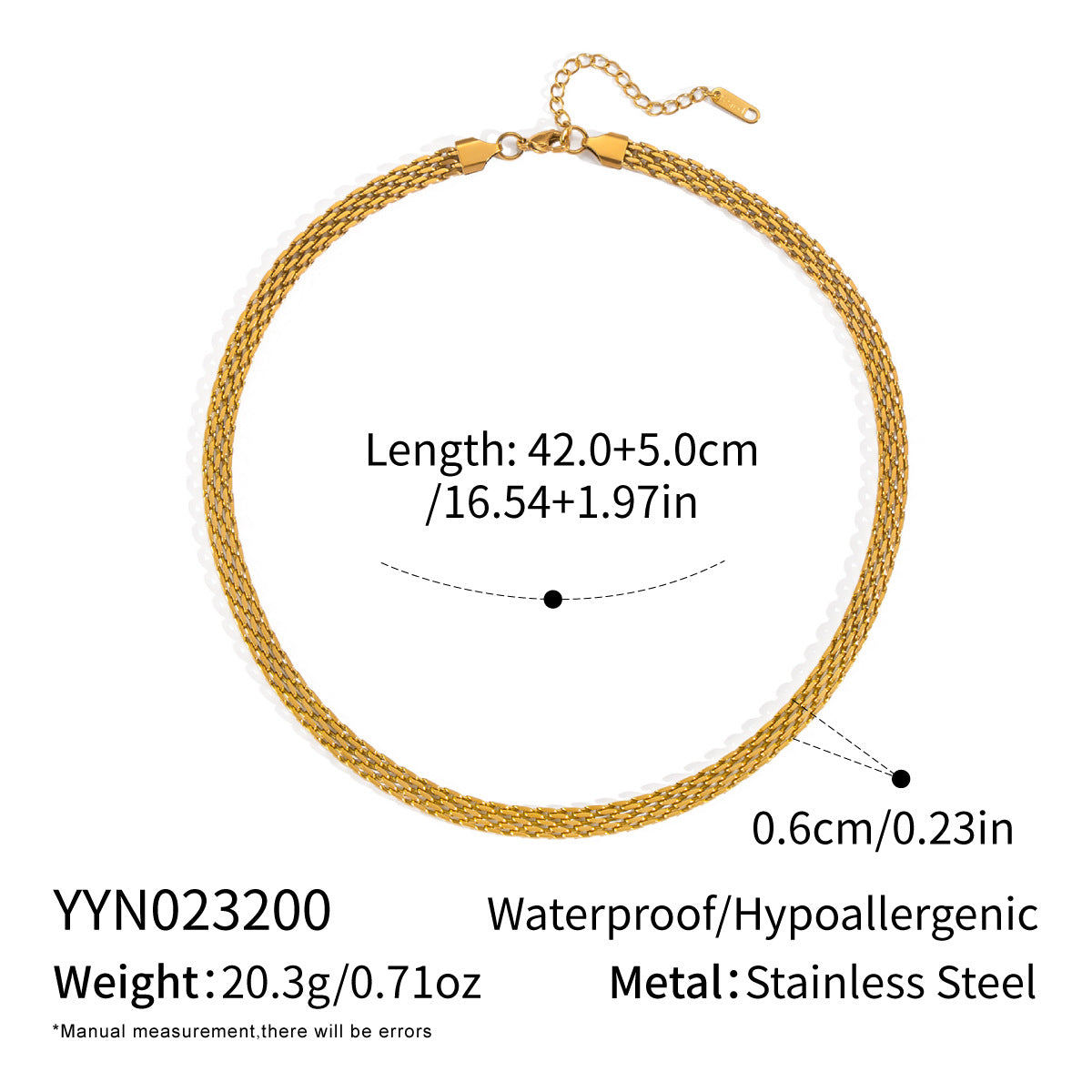 European And American Style Titanium Steel Mesh Woven Bracelet Simple Metal Chain 18K Gold
