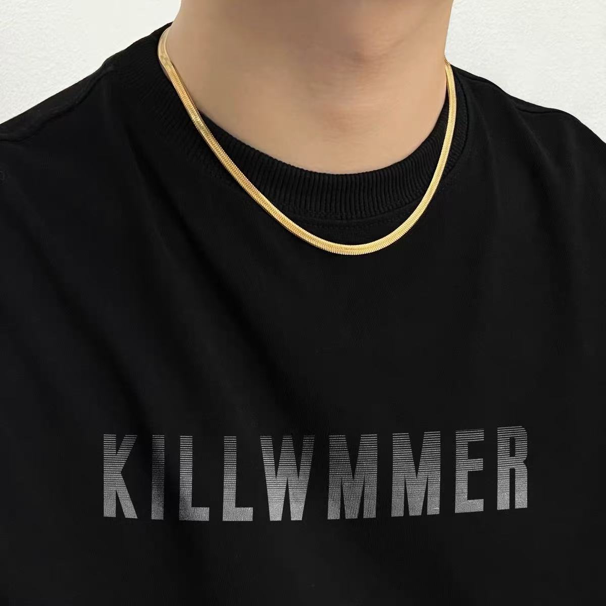 Titanium Steel Vacuum Electroplated 18K Gold Non-Fading Snake Bone Chain, Fashionable, Simple, High-End Clavicle Chain Necklace That Is Not Easy To Break