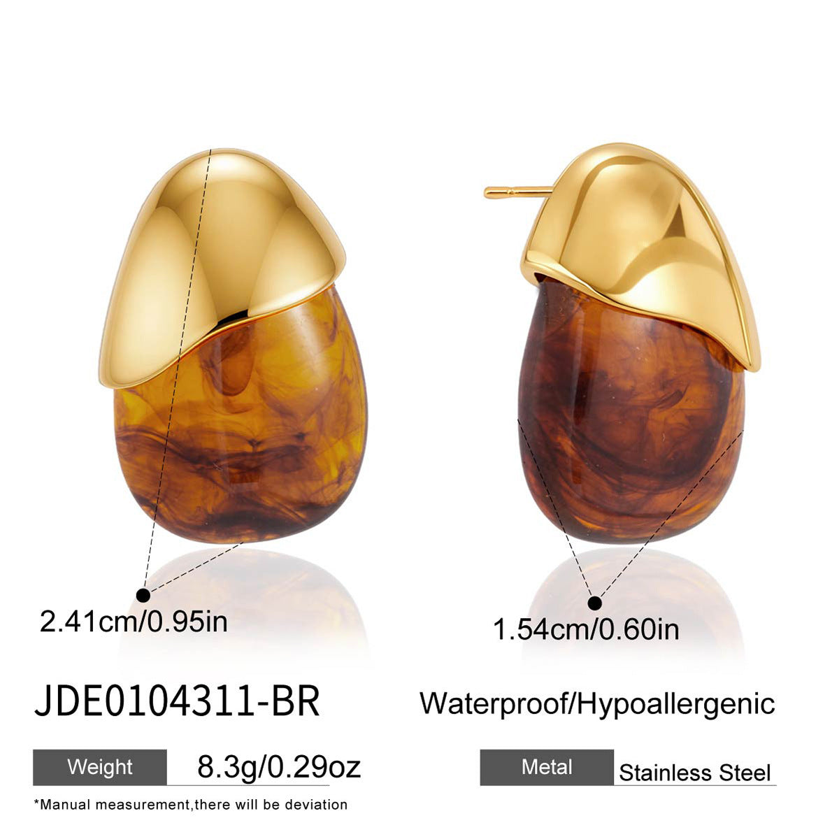 Marbled Resin Stud Earrings Collection