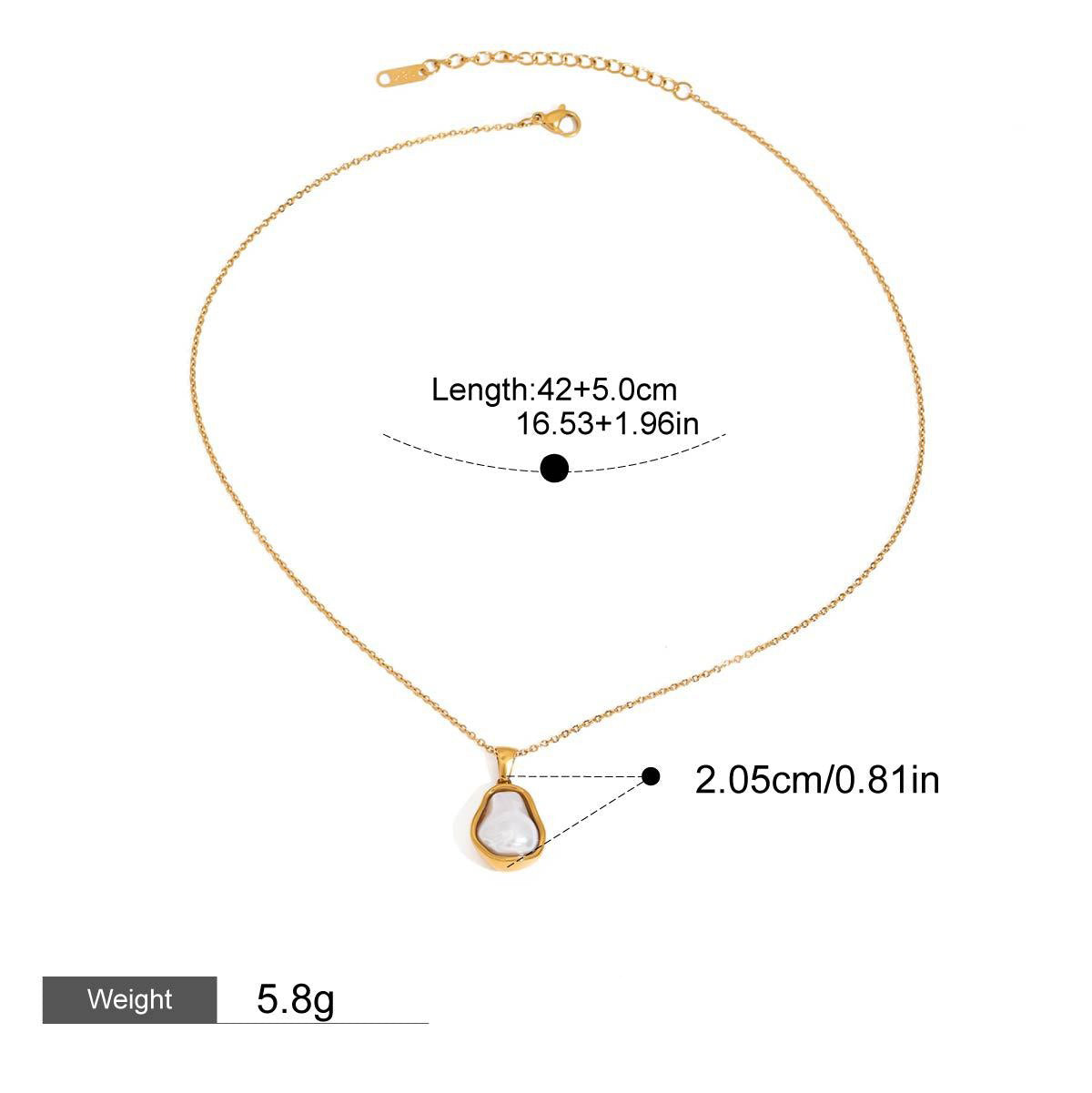 18K gold inlaid irregular pearl design exquisite luxury necklace