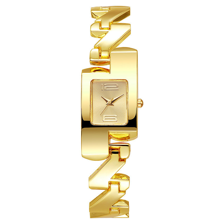 Trendy Vintage Classic Golden Alloy Yellow Square Watch