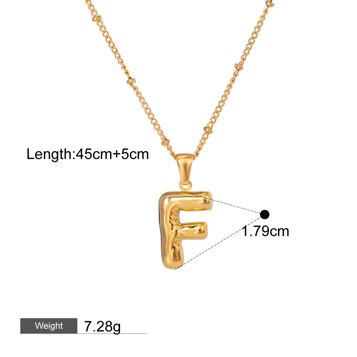18K gold letters with birthstone design high-end necklace
