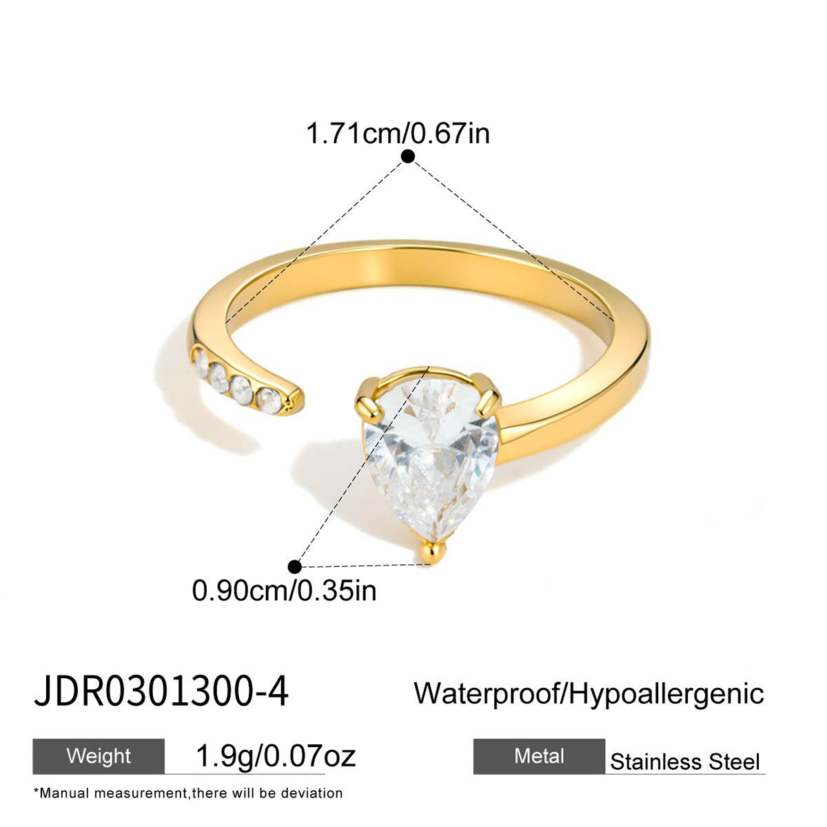 Four Style Zircon Ring Collection