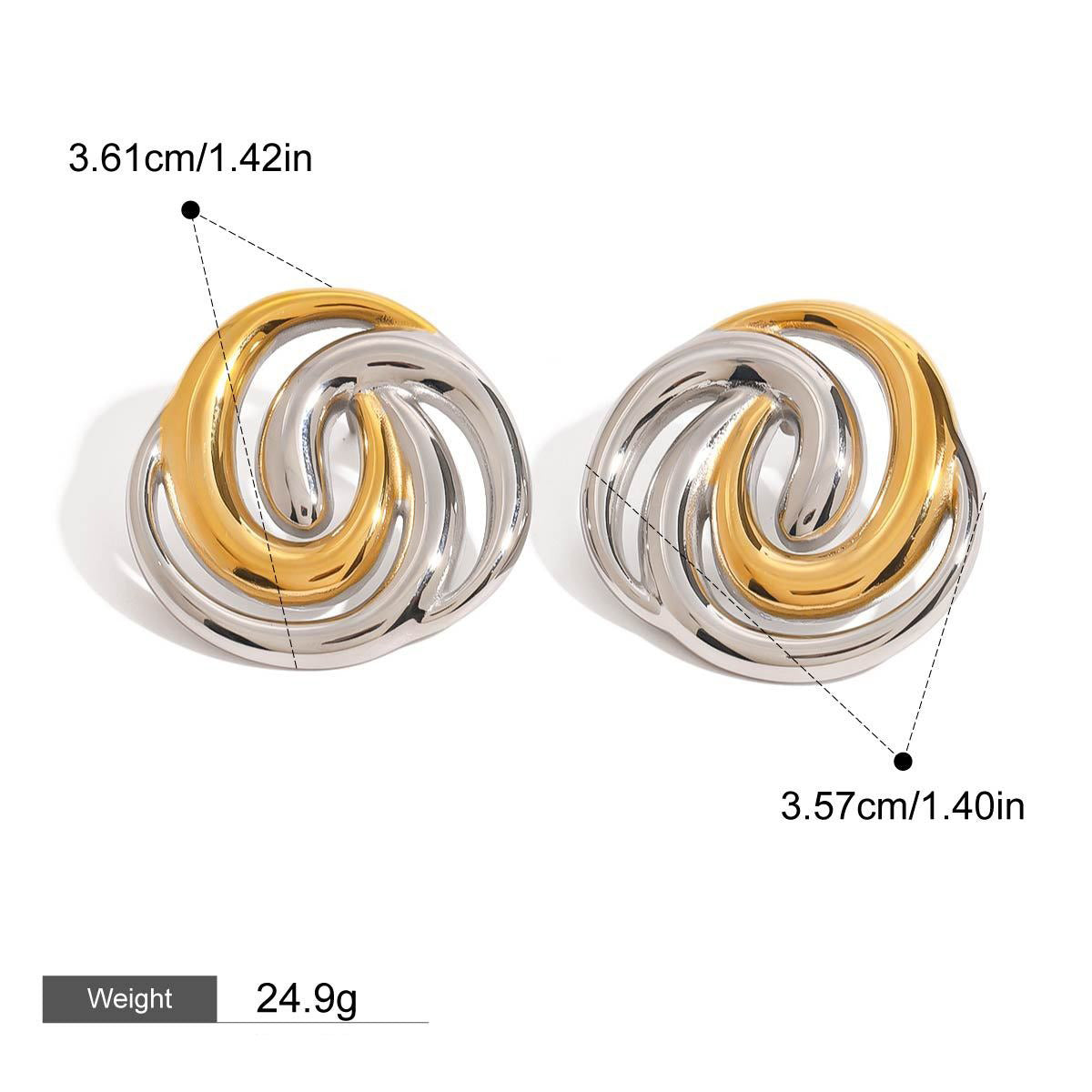 18K gold and silver color matching/star shape/bow shape design exquisite and noble earring ring set