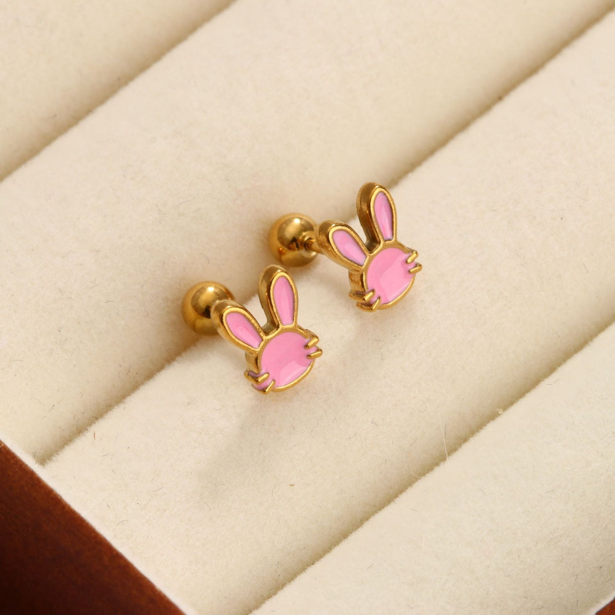 18K gold geometric inlaid gemstone design trendy personality earrings