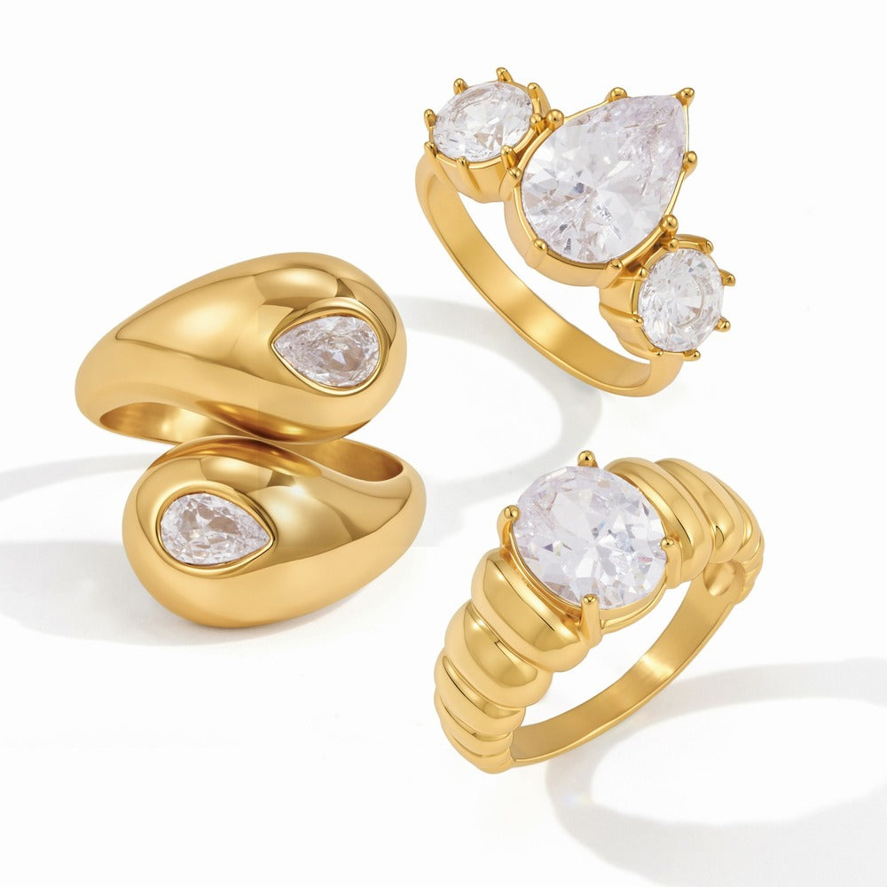 Mixed Zircon Ring Collection