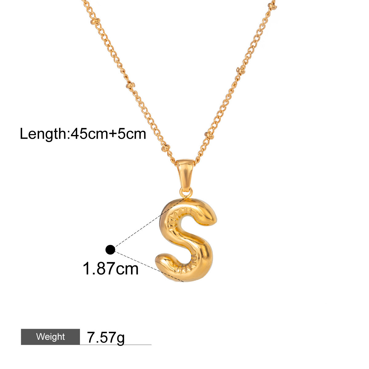 18K gold letters with birthstone design exquisite and noble necklace