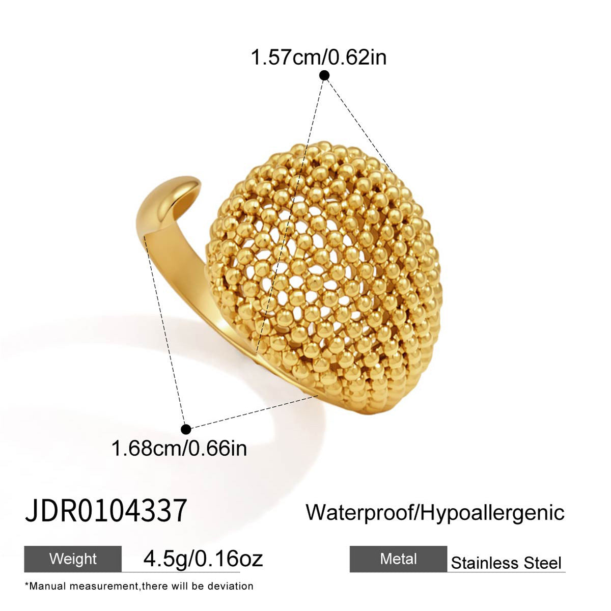 Mesh Dome Open Ring Collection