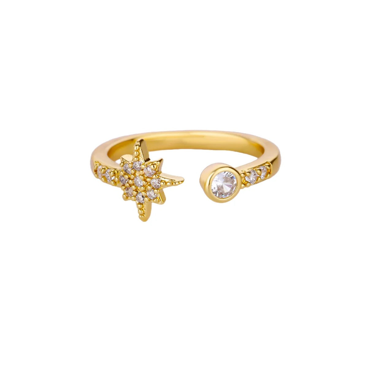 Women's Colorful Zircon Flower Open Ring