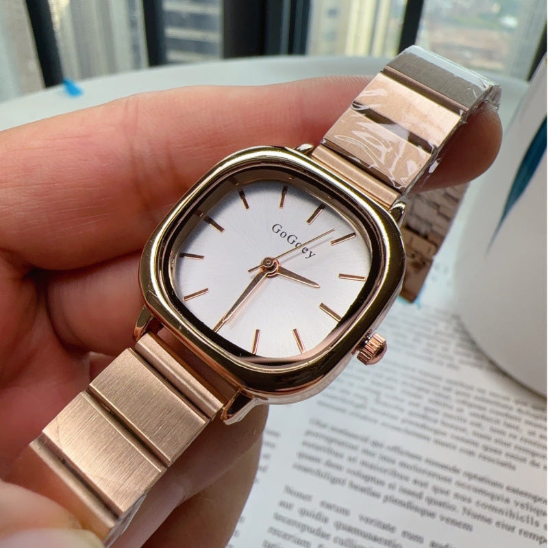 Women's Quartz Watch With Steel Strap Folding Buckle