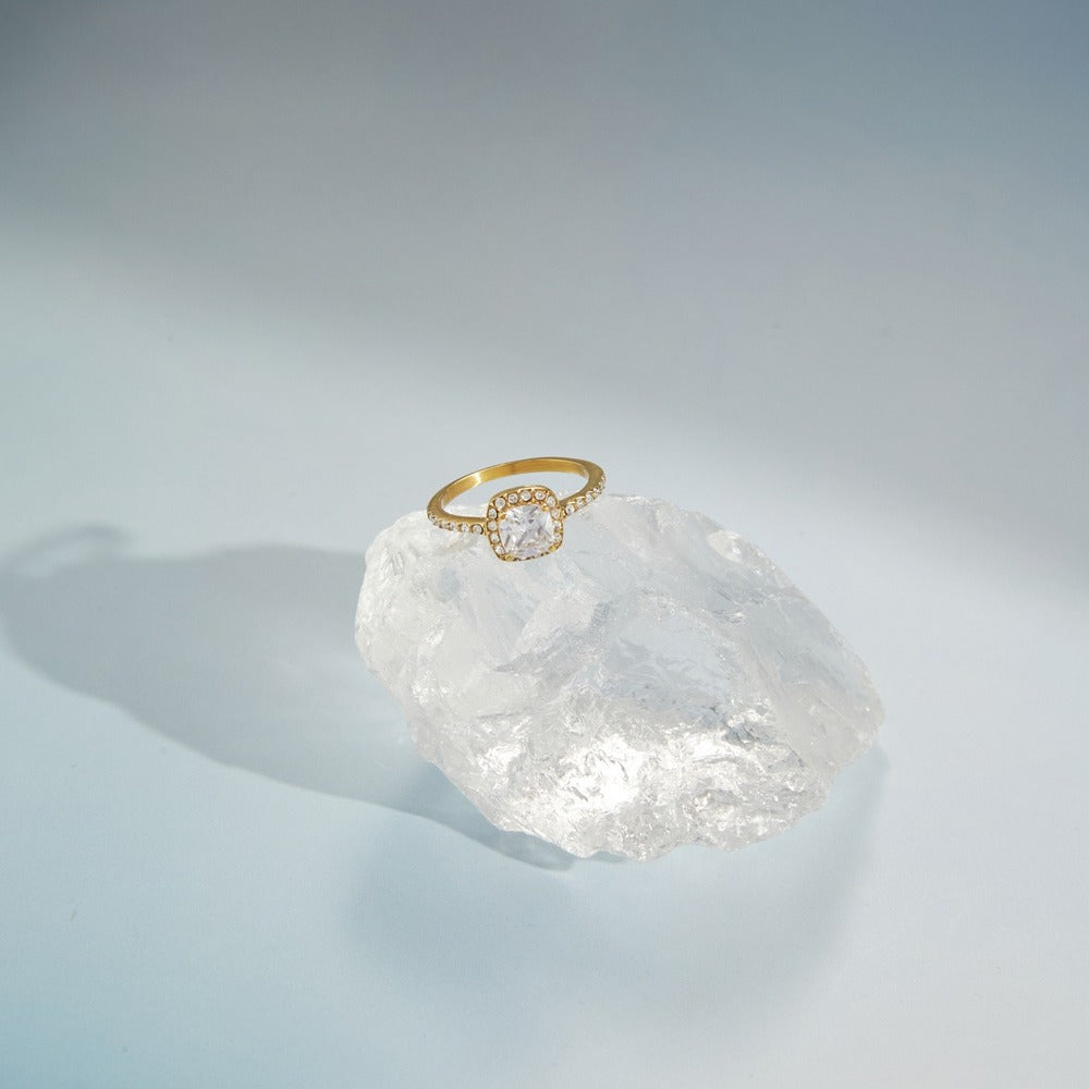 Square Zircon Ring Collection