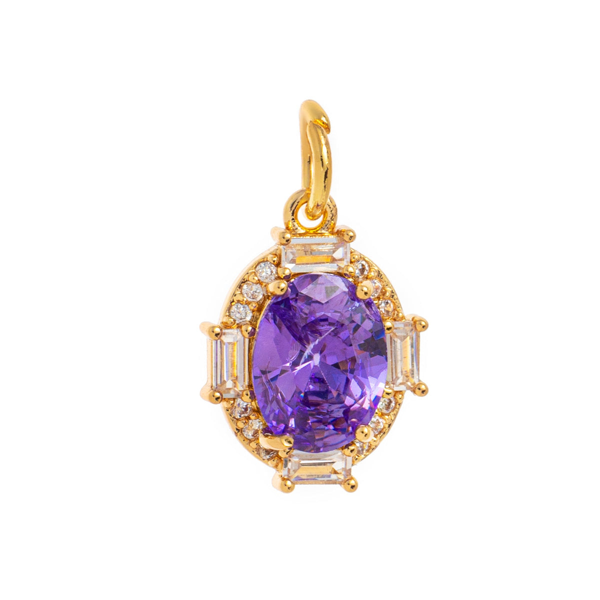 18K gold birthstone with letter design exquisite and dazzling necklace