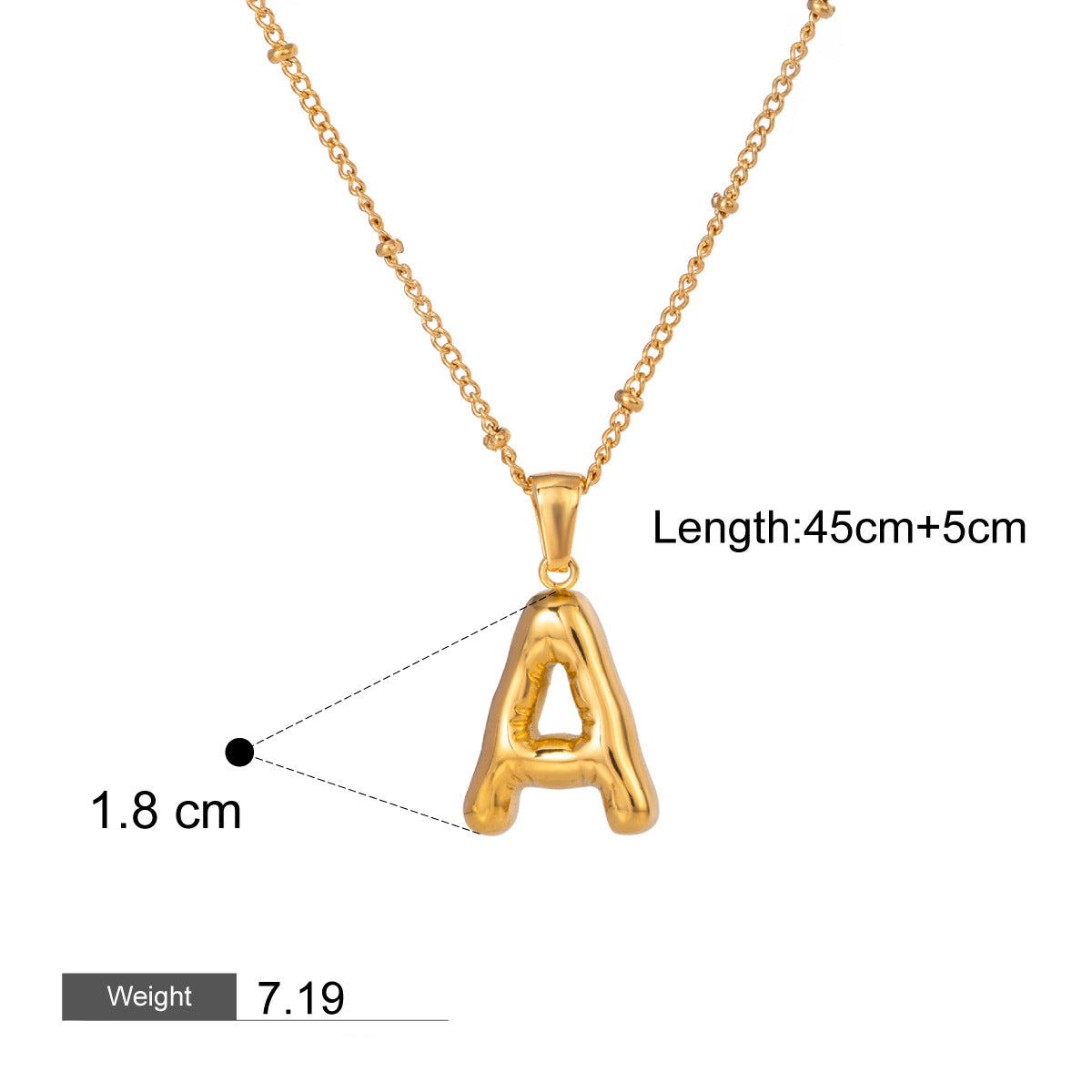 18K gold letters with birthstone design exquisite dazzling necklace