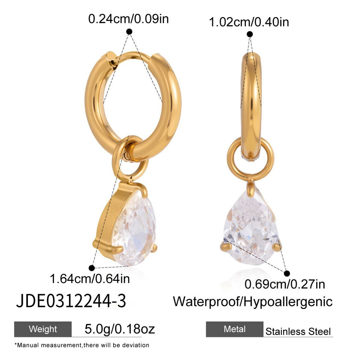 Four Style Zircon Hoop Earrings Collection