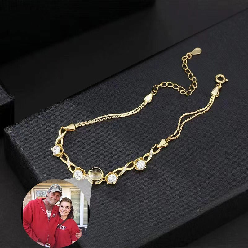 Customized Infinity Symbol Photo Projection Bracelet