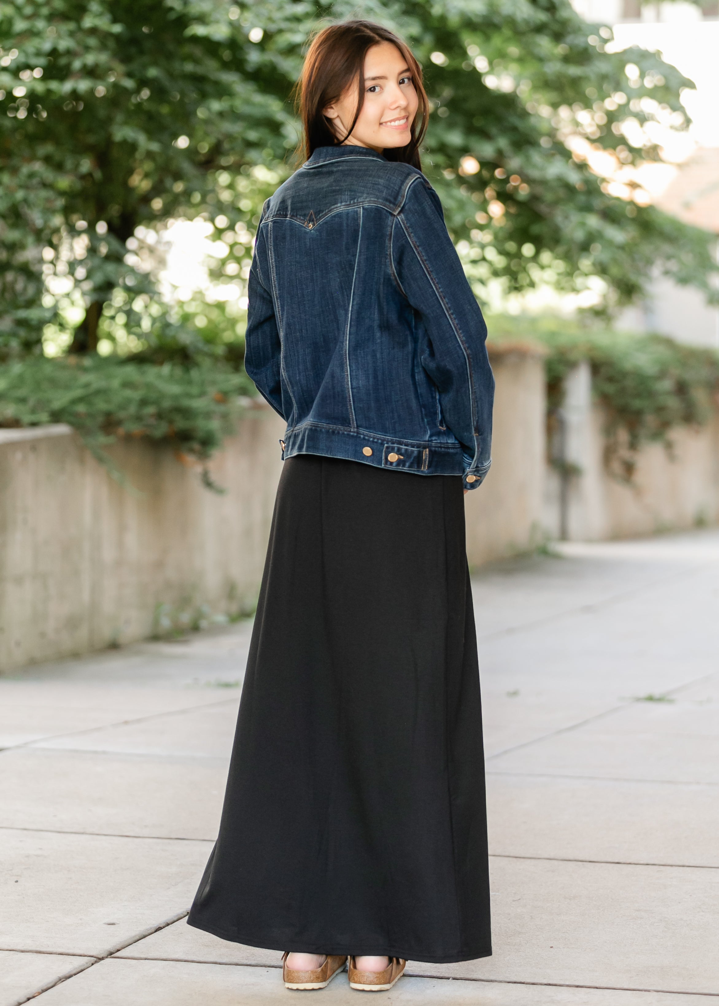 Clarise Black Premium Knit Maxi Skirt