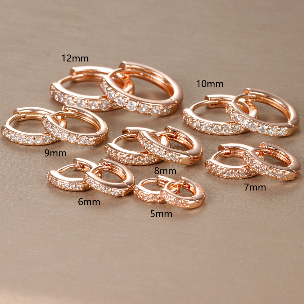European And American Diamond Circle Ear Studs Personality Fashion