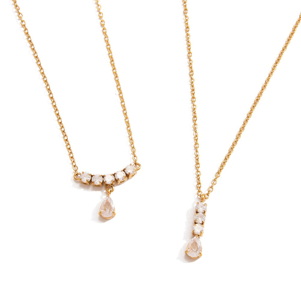 Mixed Zircon Pendant Necklace Collection
