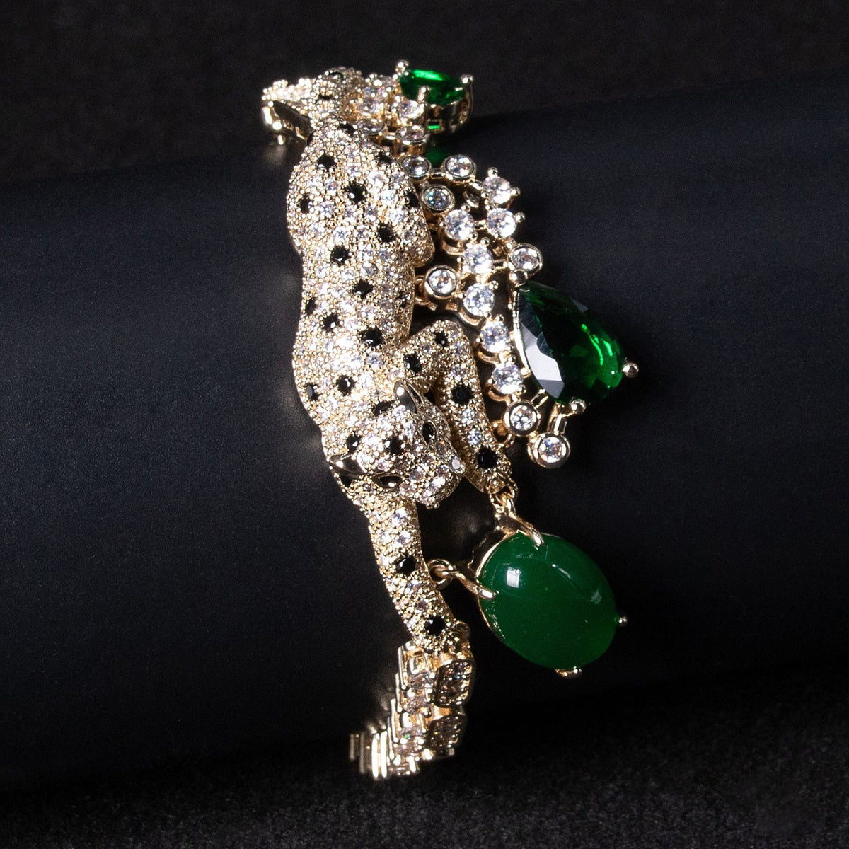 Cross-border Fall Into The Galaxy Exquisite Cheetah Bracelet High-level Egg Face Bracelet Micro-inlaid Full Of Diamonds Light Luxury Jewelry Wholesale