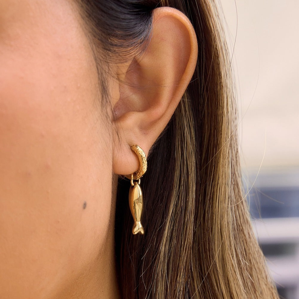 Fish Hoop Earrings