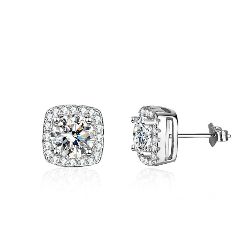 925 sterling silver moissanite earrings
