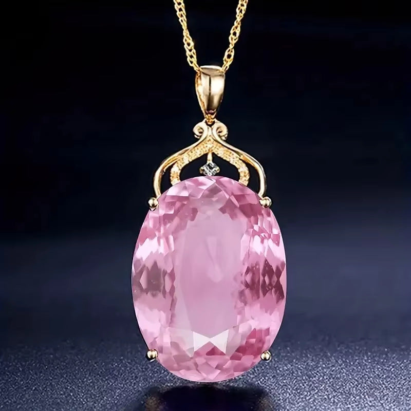 Wholesale Women Amethyst Pendant Necklace, Trendy Viral Dopamine Jewelry, Versatile High-End Sense Purple Crystal Necklace For Ladies