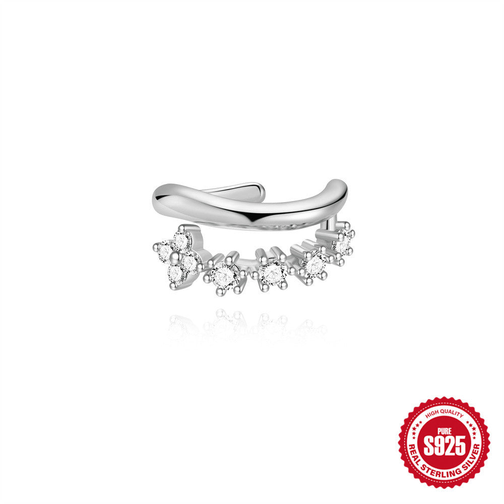 Floral Octagonal Zircon Earrings For Women