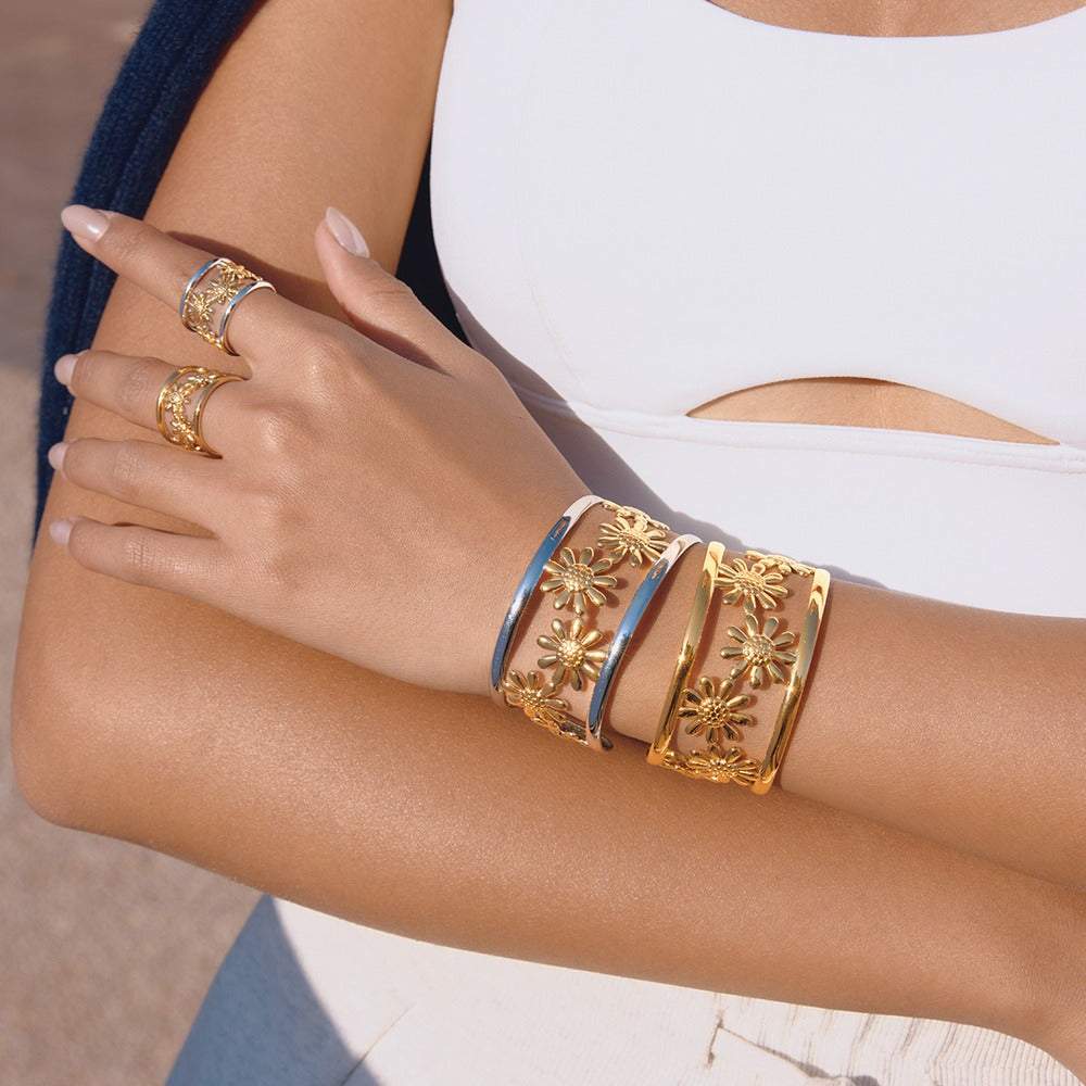Floral Bracelet Ring Collection