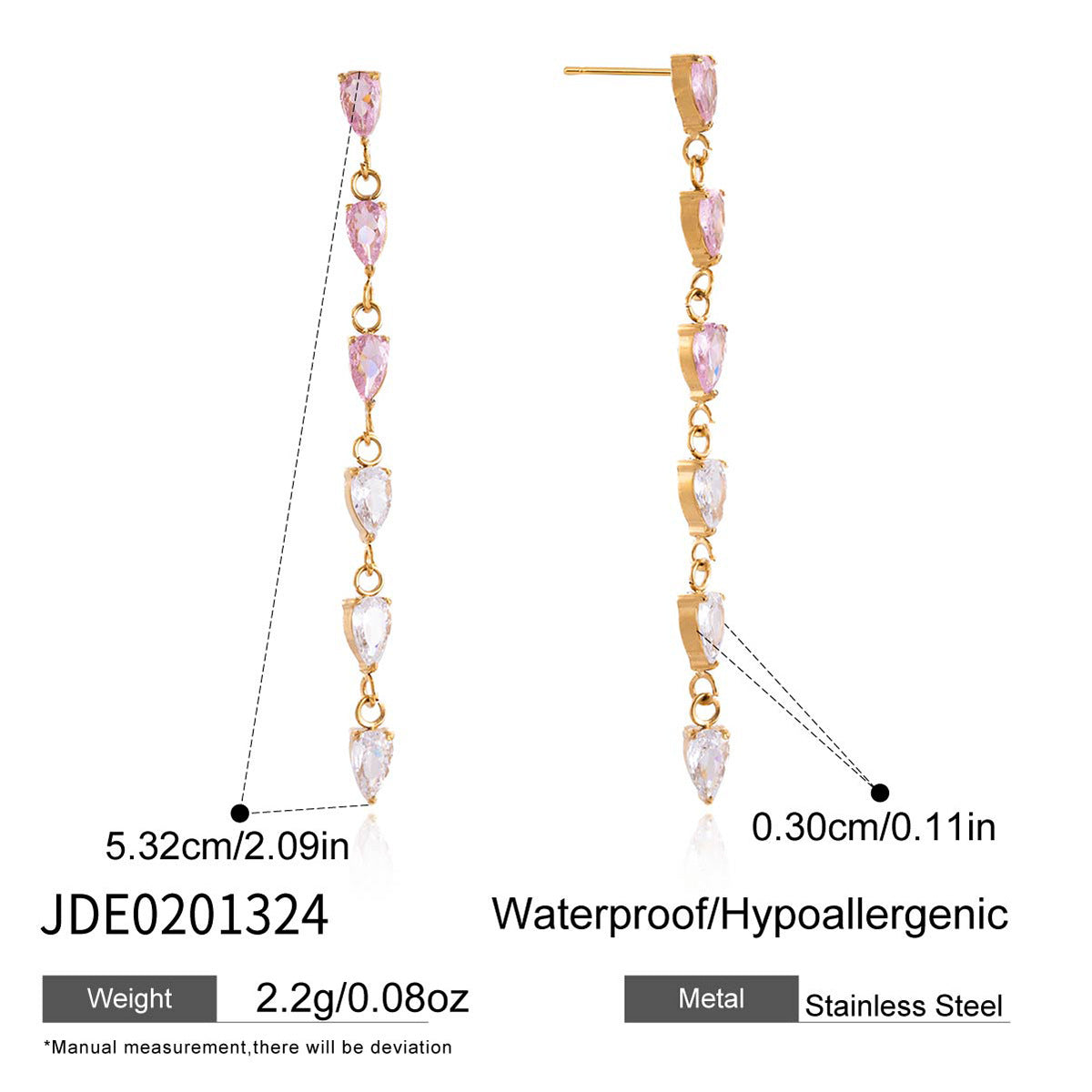 Color Zircon Tassel Earrings Collection