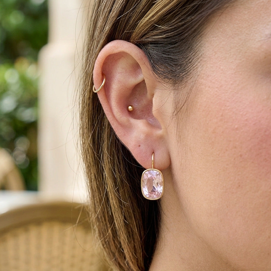 Color Gemstone Huggie Earrings Collection