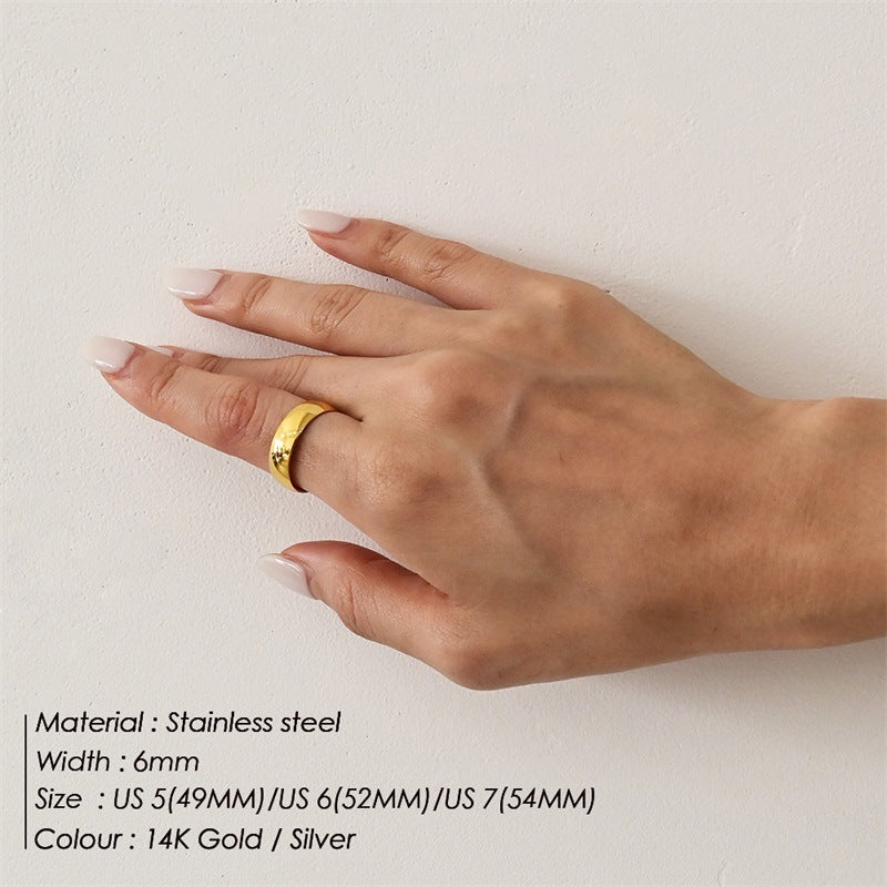 Fashion Simple Glossy Stainless Steel Ring