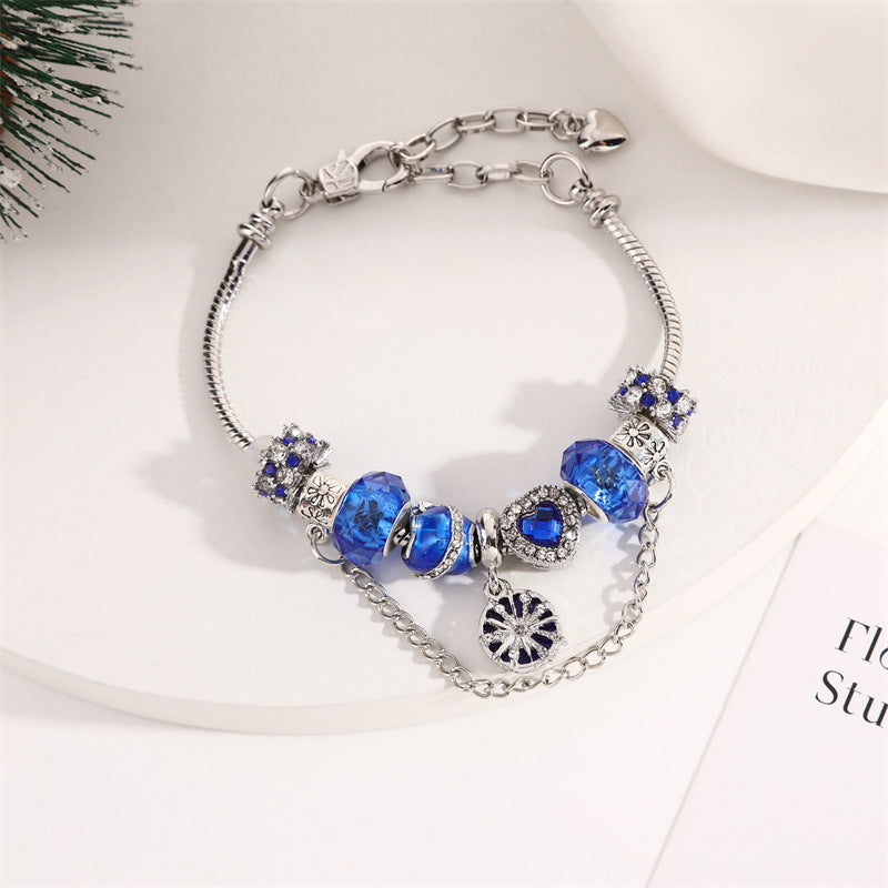 Cross-Border Christmas Gift Crystal Beaded Bracelet Pan's Girls' Jewelry Halloween DIY Kidsren's Snake Bone Bracelet