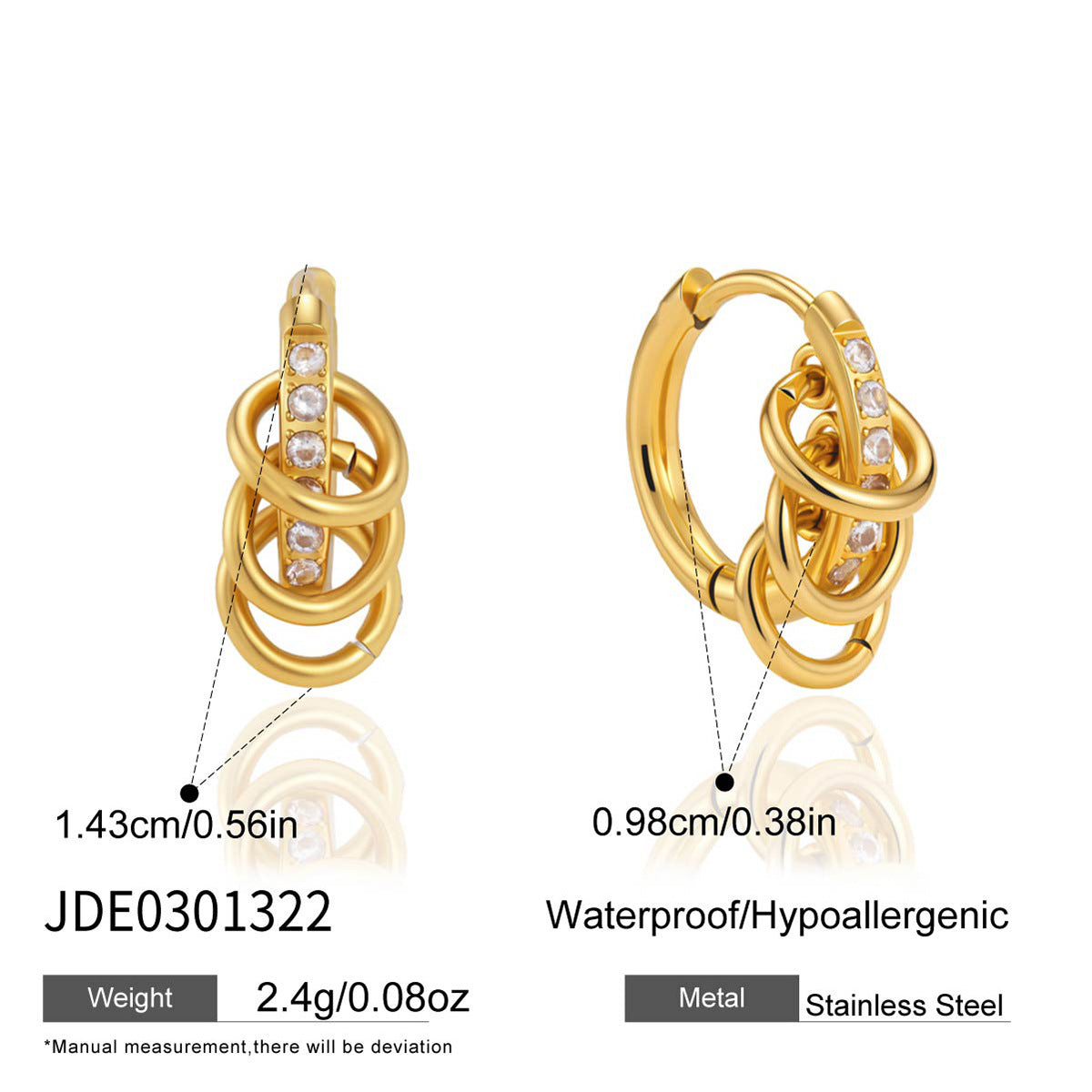 Triple Circle Drop Earrings