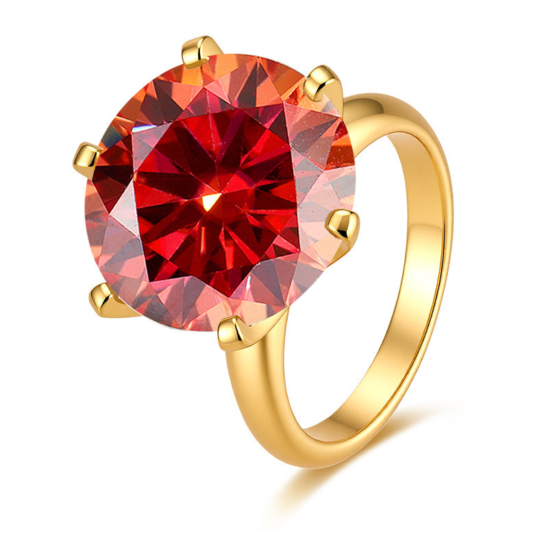 S925 Sterling Silver Six-prong Moissanite Ring