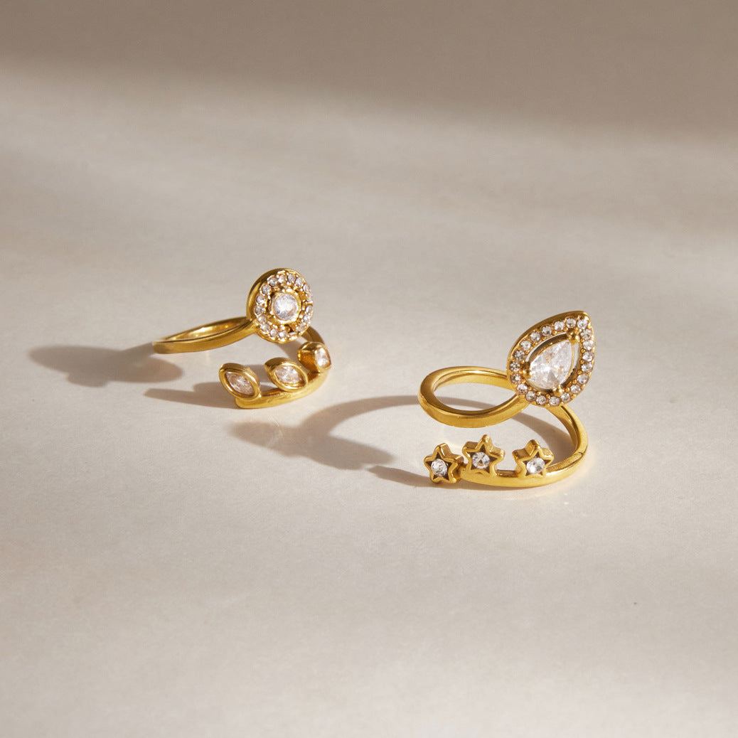 Star and Pear Zircon Ring Collection