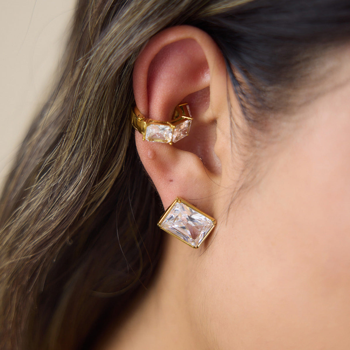 Fancy Cut Zircon Stud Earrings Collection
