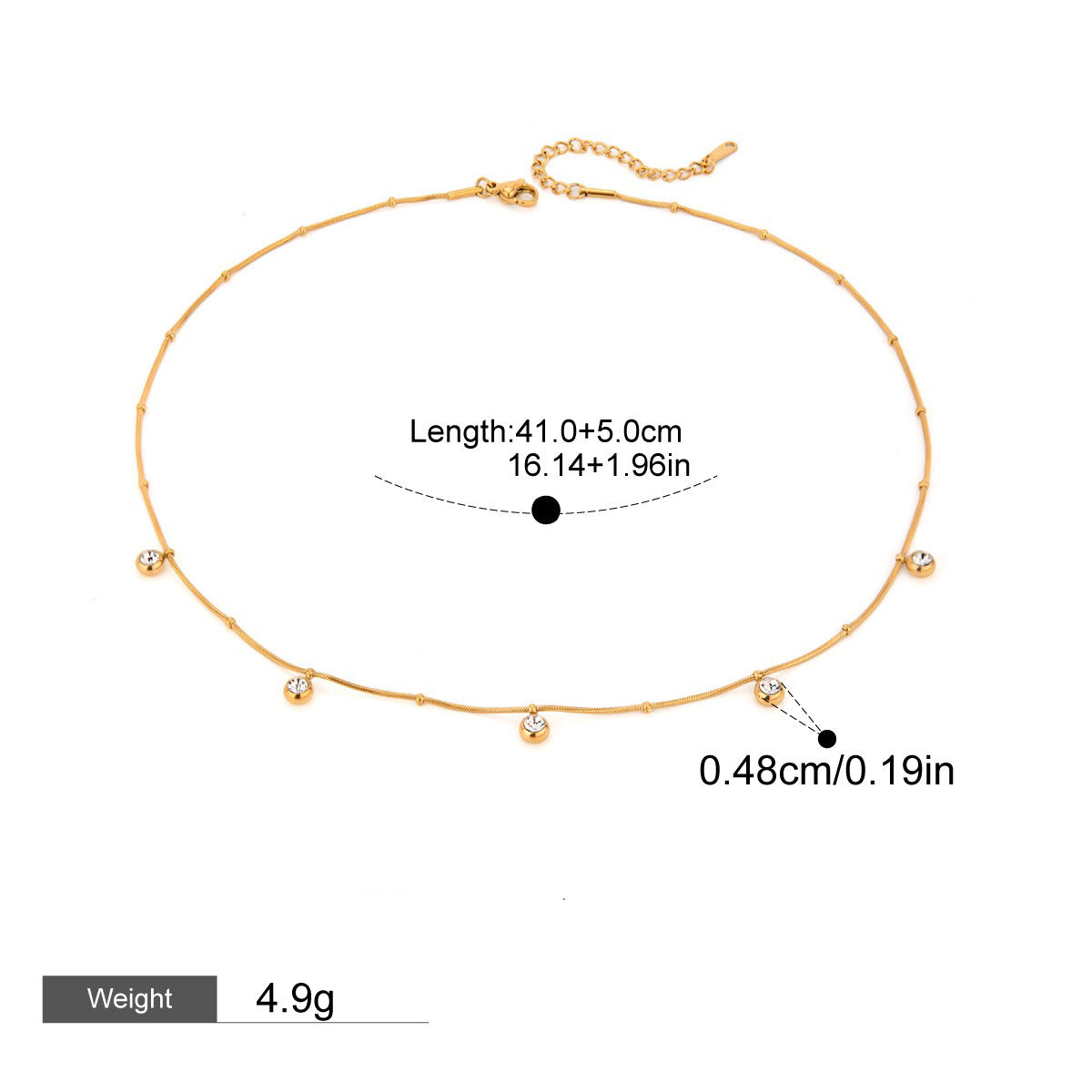 18K gold inlaid irregular pearl design light luxury noble necklace