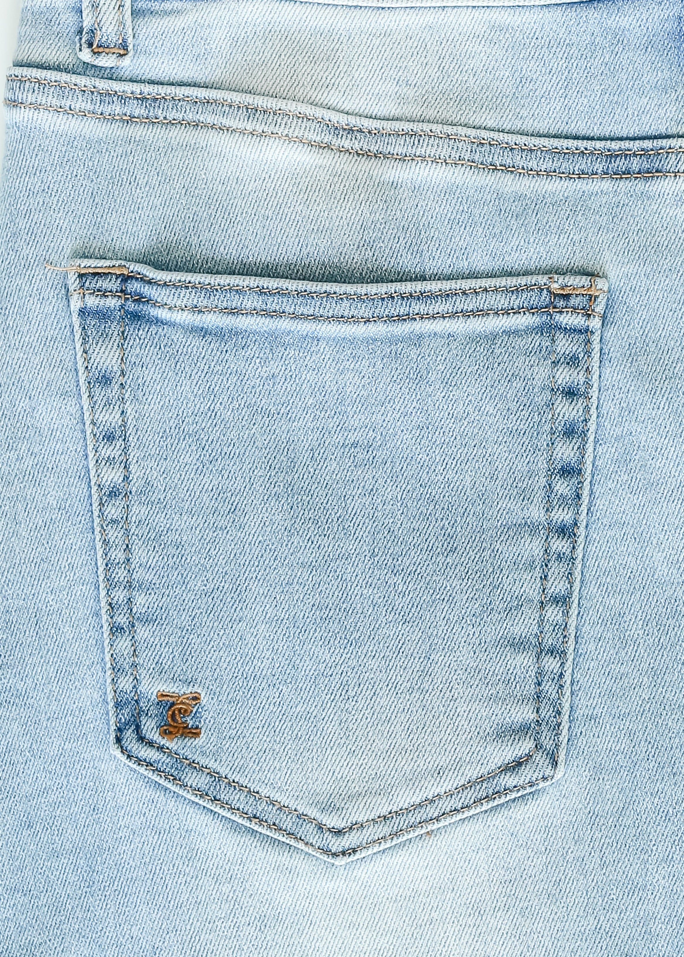 Drew Raw Hem Midi Denim Skirt