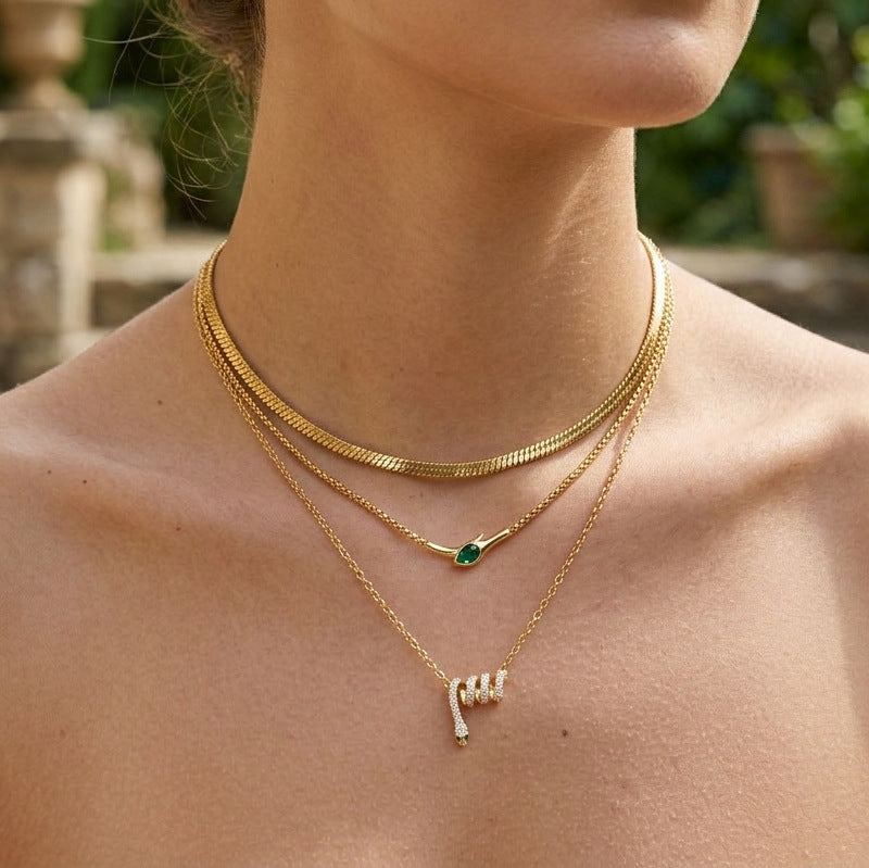 Snake Zircon Pendant Necklace Collection