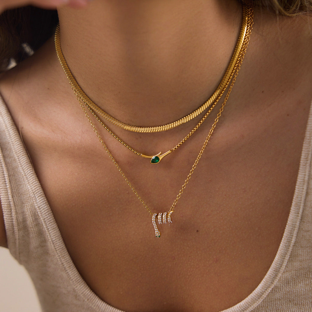 Snake Zircon Pendant Necklace Collection